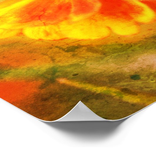 Dromerige Zinnia Flower Distress Mirror Abstract Poster (Hoek)