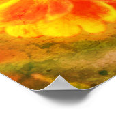 Dromerige Zinnia Flower Distressed Art Poster (Hoek)