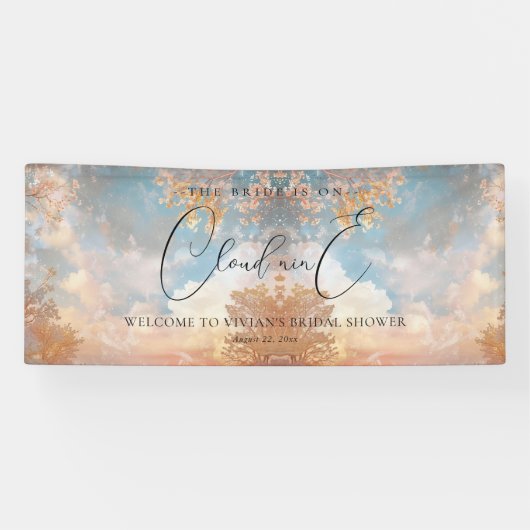 Dromerige Zonsondergang Cloud Nine Bruidsdouche We Spandoek (Horizontaal)