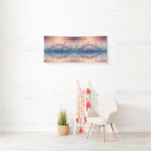 Dromerige Zonsondergang Cloud Nine Bruidsuitnodigi Spandoek (Insitu)