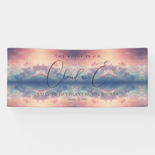 Dromerige Zonsondergang Cloud Nine Bruidsuitnodigi Spandoek
