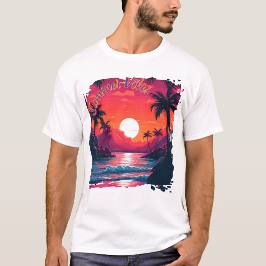 Dromerige Zonsondergang Horizon T-shirt (Voorkant)