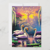 Dromerige zwanen feestdagenkaart (Voorkant)