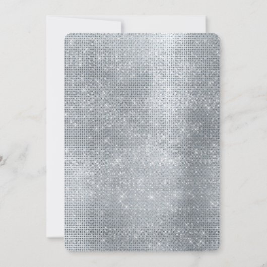 Dromerige zwarte glitzy zilveren sprankeling kaart (Achterkant)