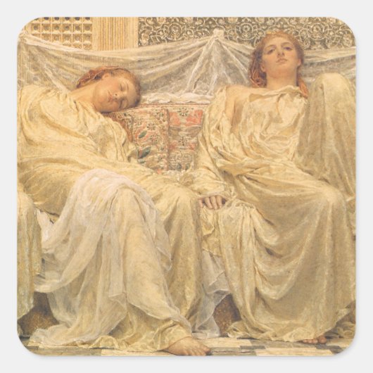 Dromers door Albert Joseph Moore, Victoriaanse kun Vierkante Sticker (Voorkant)