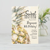 dromige tropische anananasappelstrand Sweet 16 Par Kaart (Staand voorkant)