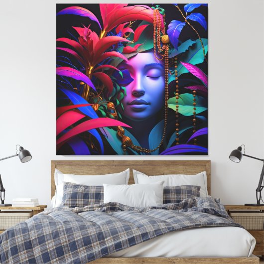 Drömlik Natur och Mystik – Surrealistisk Konst  Canvas Afdruk (Insitu (Slaapkamer))