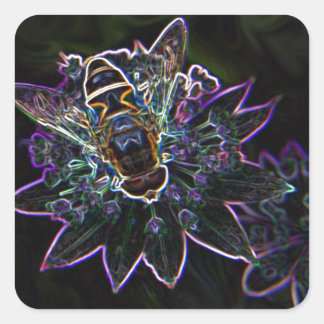 Drone Bloem Glow Vierkante Sticker