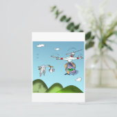 Drone Cartoon 9482 Briefkaart (Staand voorkant)