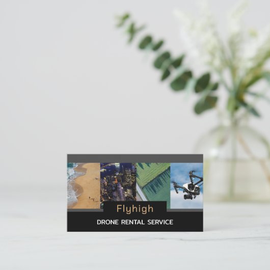 Drone Collage Banner, Drone Pilot Visitekaartje (Staand voorkant)
