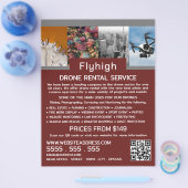 Drone Collage Banner, Drone Rental Company Flyer (Enkel)