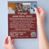 Drone Collage Banner, Drone Rental Company Flyer (Hand)