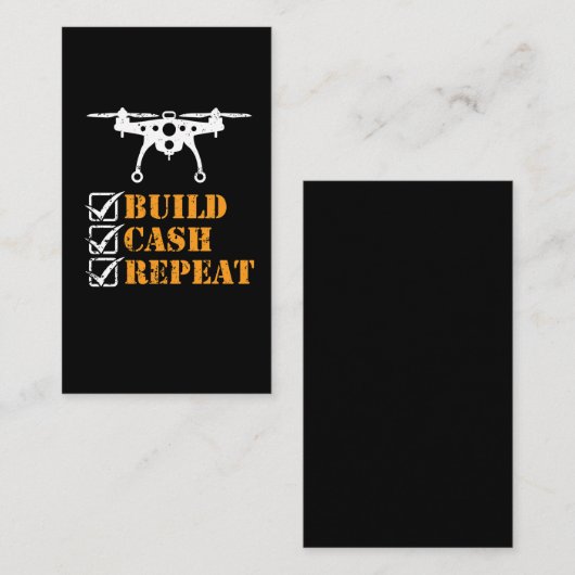 Drone Crash Hobby Build Cash Reputeren Visitekaartje (Voorkant / Achterkant)