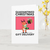 Drone Delivery Quarantined Kerstmis Kaart (Gele Bloem)