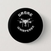 Drone Drone Whisperer Pilot Ronde Button 5,7 Cm (Voorkant)