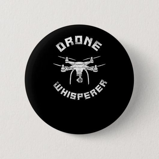 Drone Drone Whisperer Pilot Ronde Button 5,7 Cm (Voorkant)
