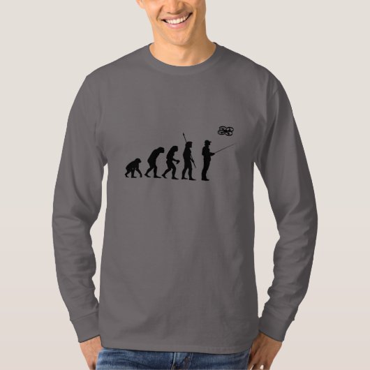 Drone Evolution Long hoeve T-shirt (Voorkant)