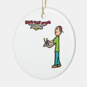 Drone Flying Keramisch Ornament (Links)