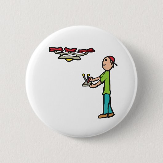 Drone Flying Ronde Button 5,7 Cm (Voorkant)