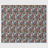 Drone geeft kerstcadeau cadeaupapier (Vlak)