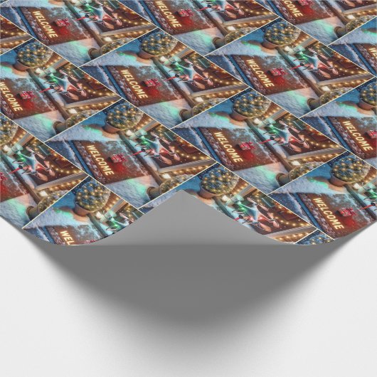 Drone geeft kerstcadeau cadeaupapier (Hoek)