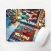 Drone geeft kerstcadeau muismat (Met muis)