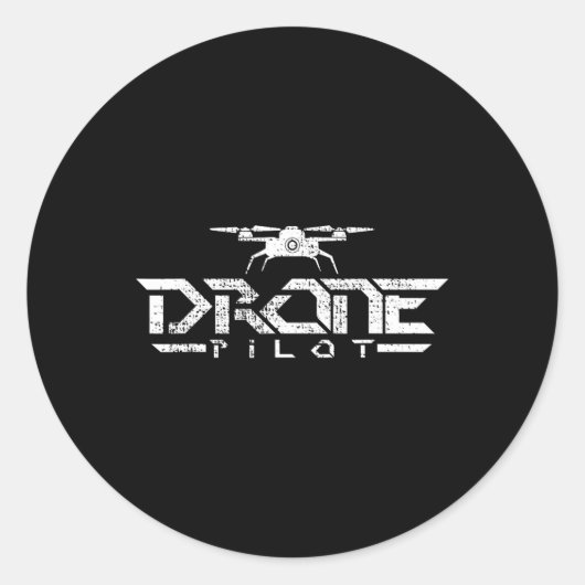 drone gift quadcopter ronde sticker (Voorkant)