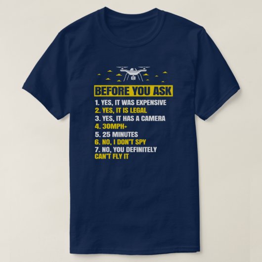Drone Gifts voor Men Boy met kopter FPV-vrouwen T-shirt (Design voorkant)