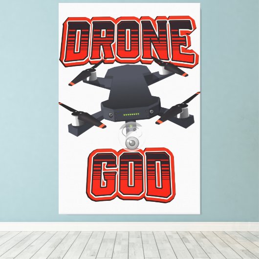 Drone God logo Canvas Afdruk (Insitu (Houten vloer))