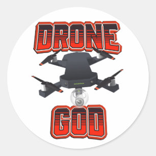 Drone God logo Ronde Sticker