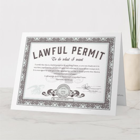 Drone Hunting Permit-kaart Kaart (Voorkant)