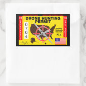 Drone Hunting Permit Rechthoekige Sticker (Tas)