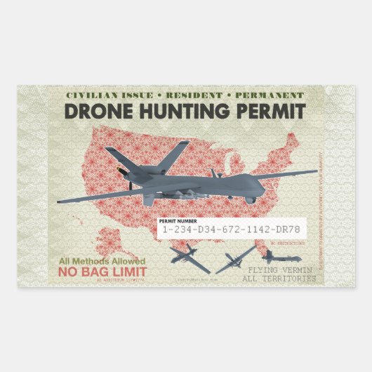 Drone Hunting Permit Stickers (Voorkant)