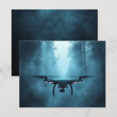Drone in Foggy Forest Invitation Kaart (Voorkant / Achterkant)