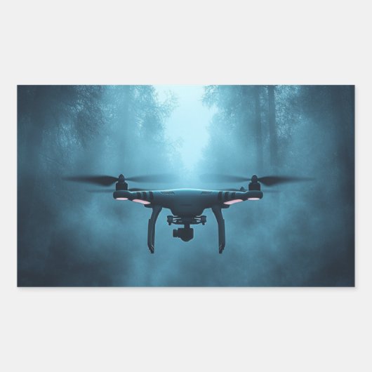 Drone in het Foggy Forest Sticker (Voorkant)