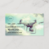 Drone in lucht en logo visitekaartje (Achterkant)