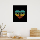 Drone in Retro Sunset Heart Poster (Keuken)
