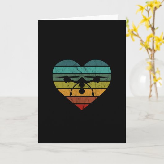 Drone in Retro zonnehart Kaart (Gele Bloem)