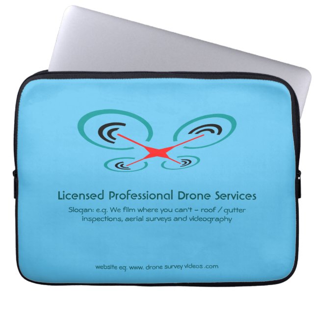 Drone Inspection and Video Service, Pilot Operator Laptop Sleeve (Voorkant)
