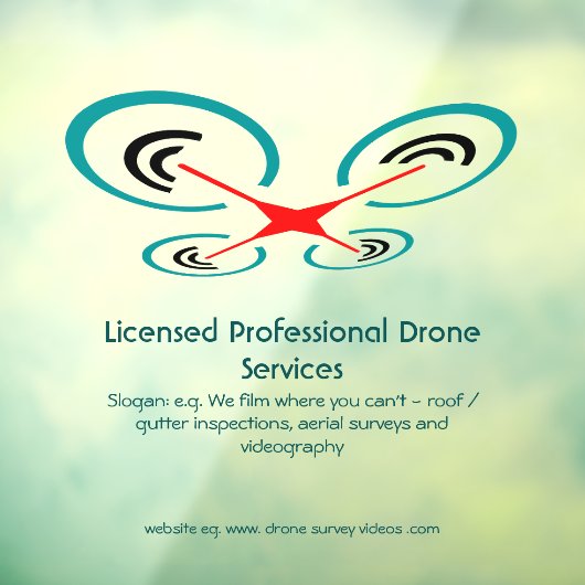 Drone Inspection and Video Service, Pilot Operator Raamsticker (Vel 3)