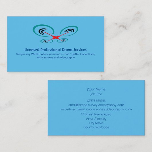 Drone Inspection and Video Service, Pilot Operator Visitekaartje (Voorkant / Achterkant)