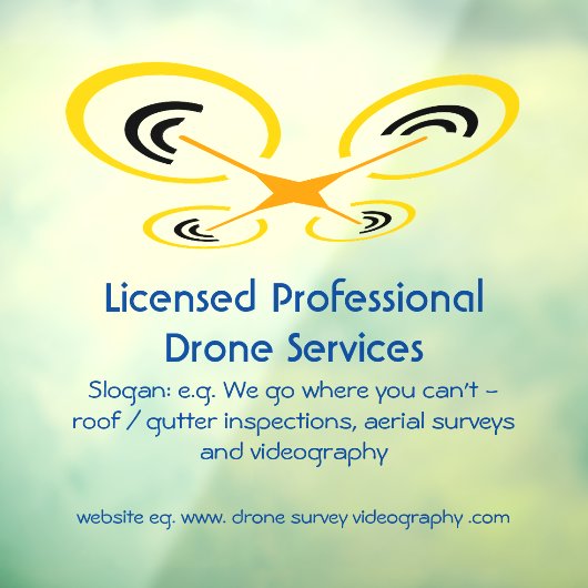 Drone Inspection, Survey and Video Service Raamsticker (Vel 3)