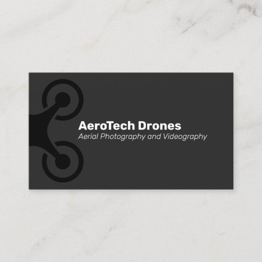 Drone Luchtfotografie en Videografie Zwart Visitekaartje (Voorkant)