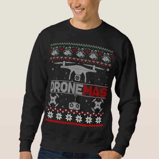 Drone Mas Gift Voor Kerst Lelijke Sweater (Voorkant)