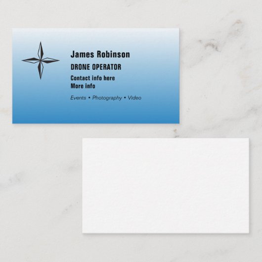 Drone Operator met symbool blauw Visitekaartje (Voorkant / Achterkant)