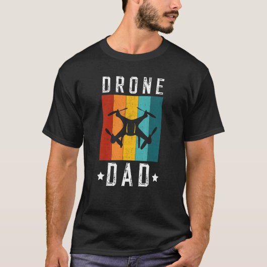 Drone Pa Retro voor Drone Technologisten T-shirt (Voorkant)