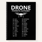 Drone Phonetic Alphabet – Black Graph Notebook Notitieboek (Voorkant)