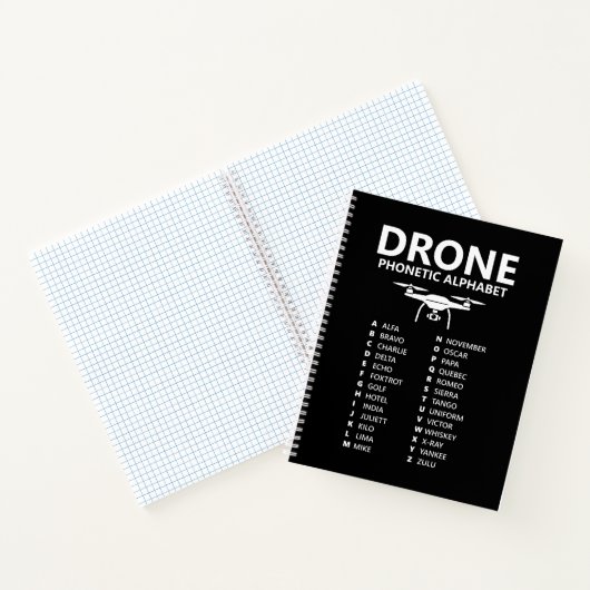 Drone Phonetic Alphabet – Black Graph Notebook Notitieboek (Binnen)