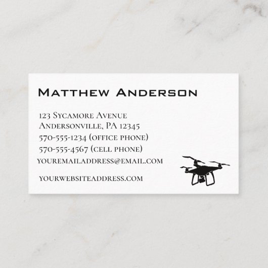 Drone Photographer Visitekaartjes (Achterkant)