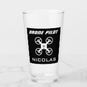 Drone piloot bier glas cadeau met aangepaste naam (Voorkant)